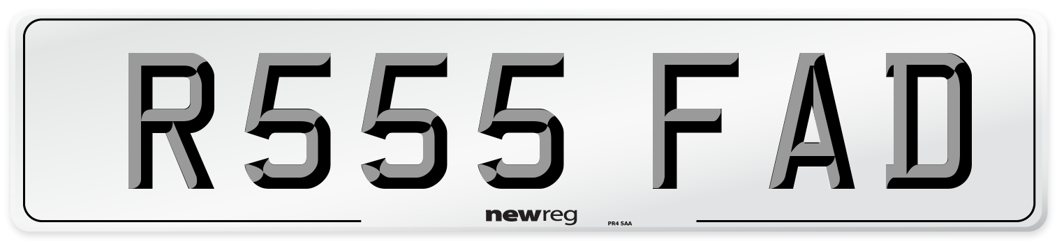 R555 FAD Number Plate from New Reg
